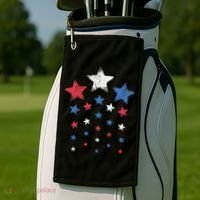 4th Of July Cute Red White Blue Stars Golf Towel thumb 2