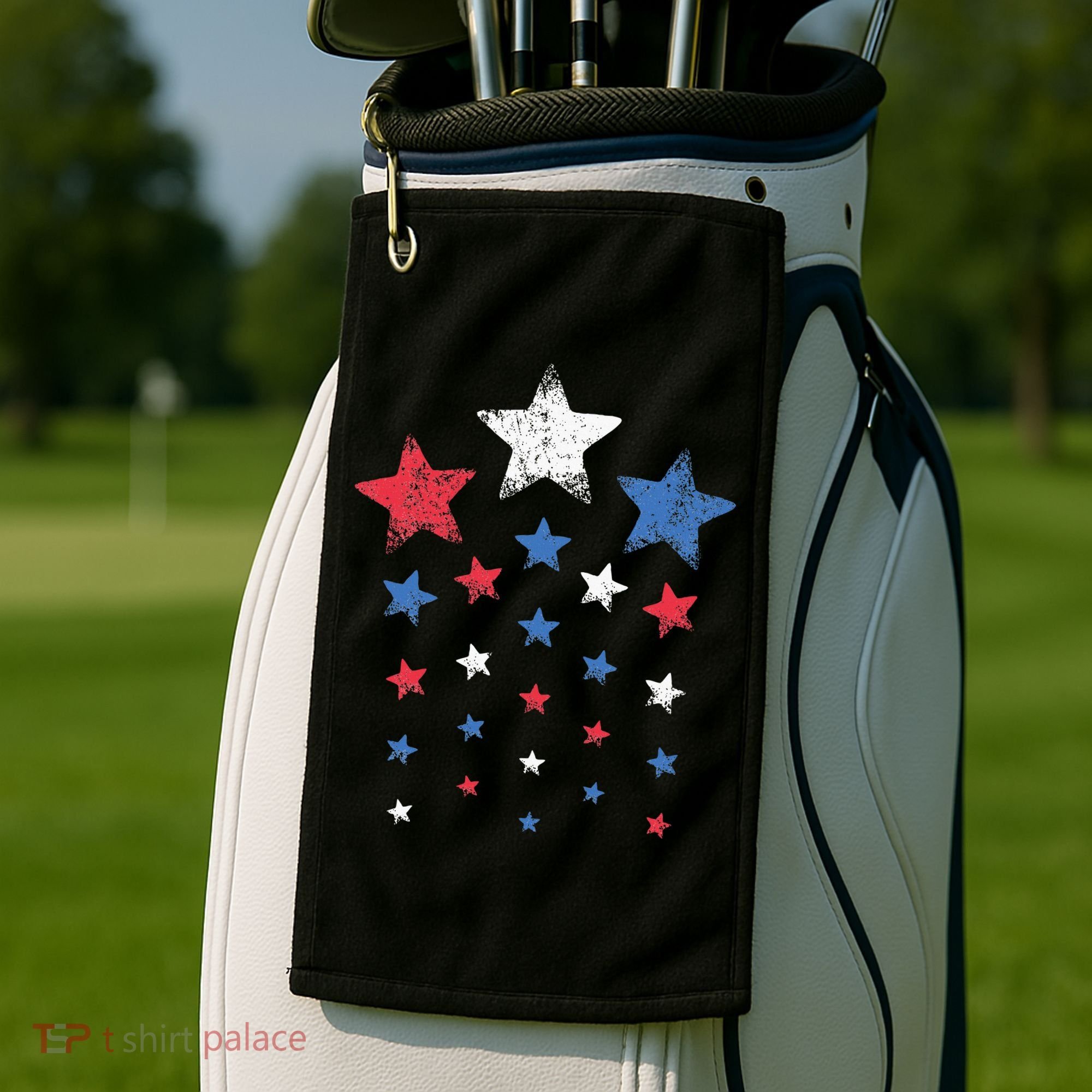 4th Of July Cute Red White Blue Stars Golf Towel