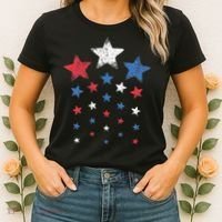 4th Of July Cute Red White Blue Stars Women's T-Shirt thumb 2