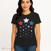4th Of July Cute Red White Blue Stars Women's T-Shirt thumb 4