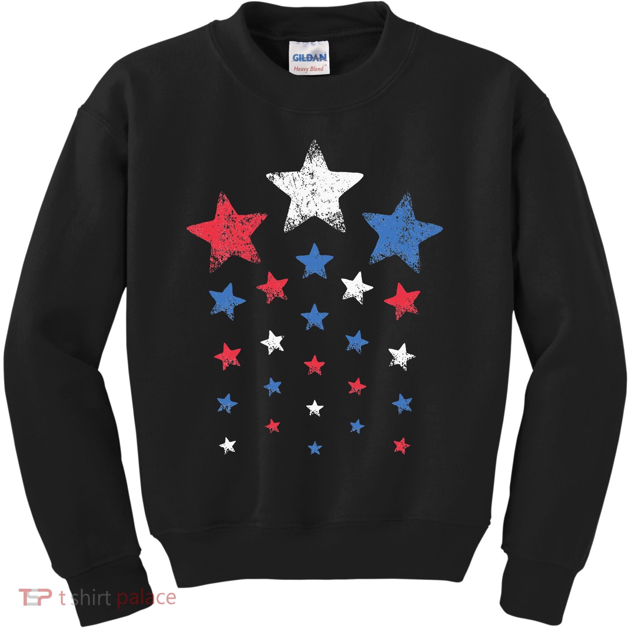 4th Of July Cute Red White Blue Stars Kids Sweatshirt