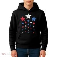 4th Of July Cute Red White Blue Stars Kids Hoodie thumb 4