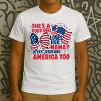 4th Of July Shes A Good Girl Loves Her Mama T-Shirt thumb 3