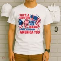 4th Of July Shes A Good Girl Loves Her Mama T-Shirt thumb 6