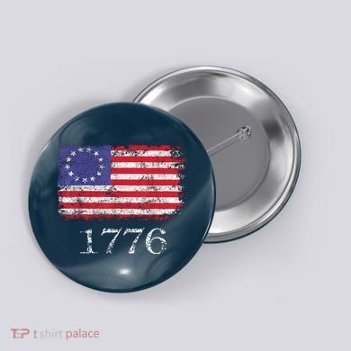 4th Of July American Flag Betsy Ross 1776 Button
