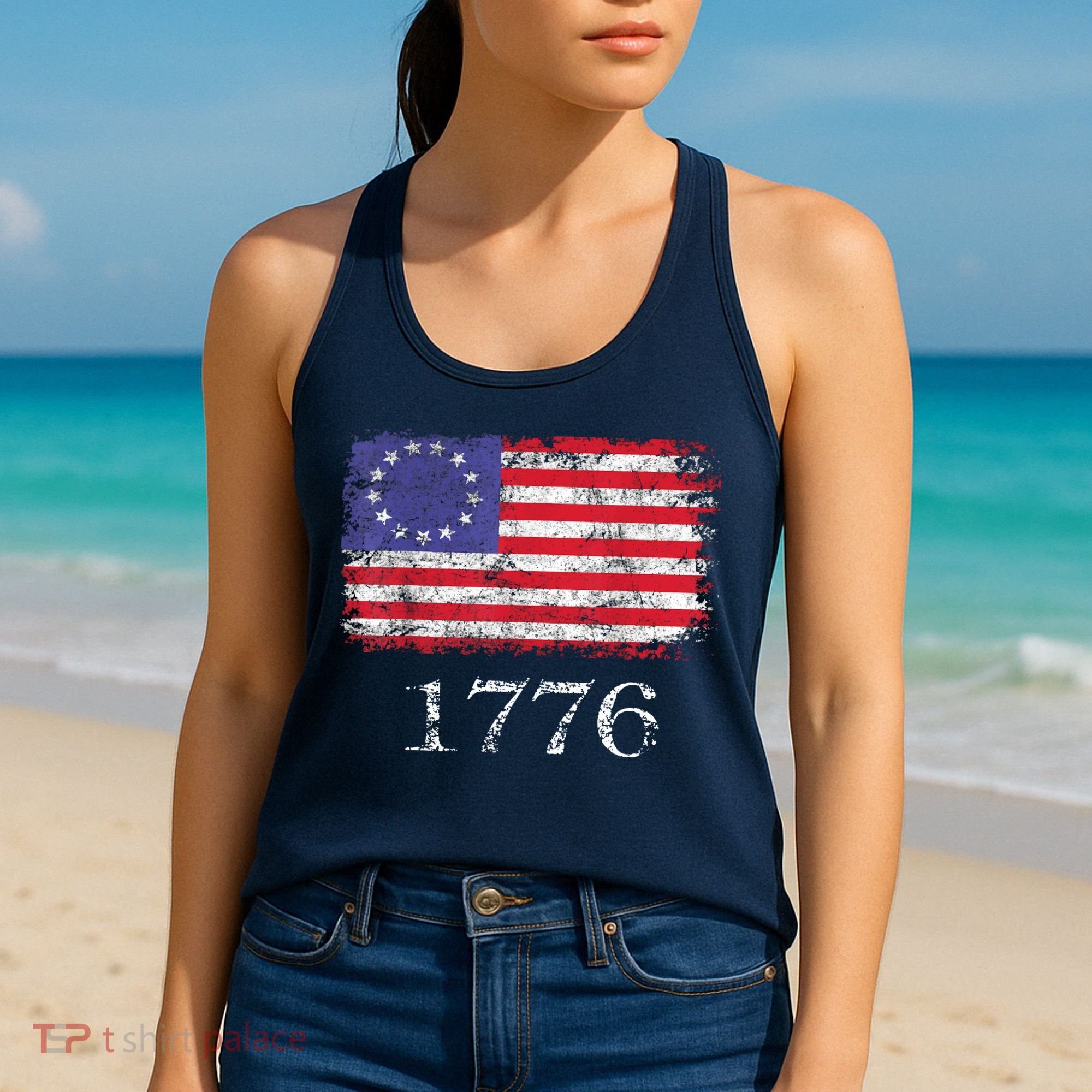 4th Of July American Flag Betsy Ross 1776 Women's Tank Top