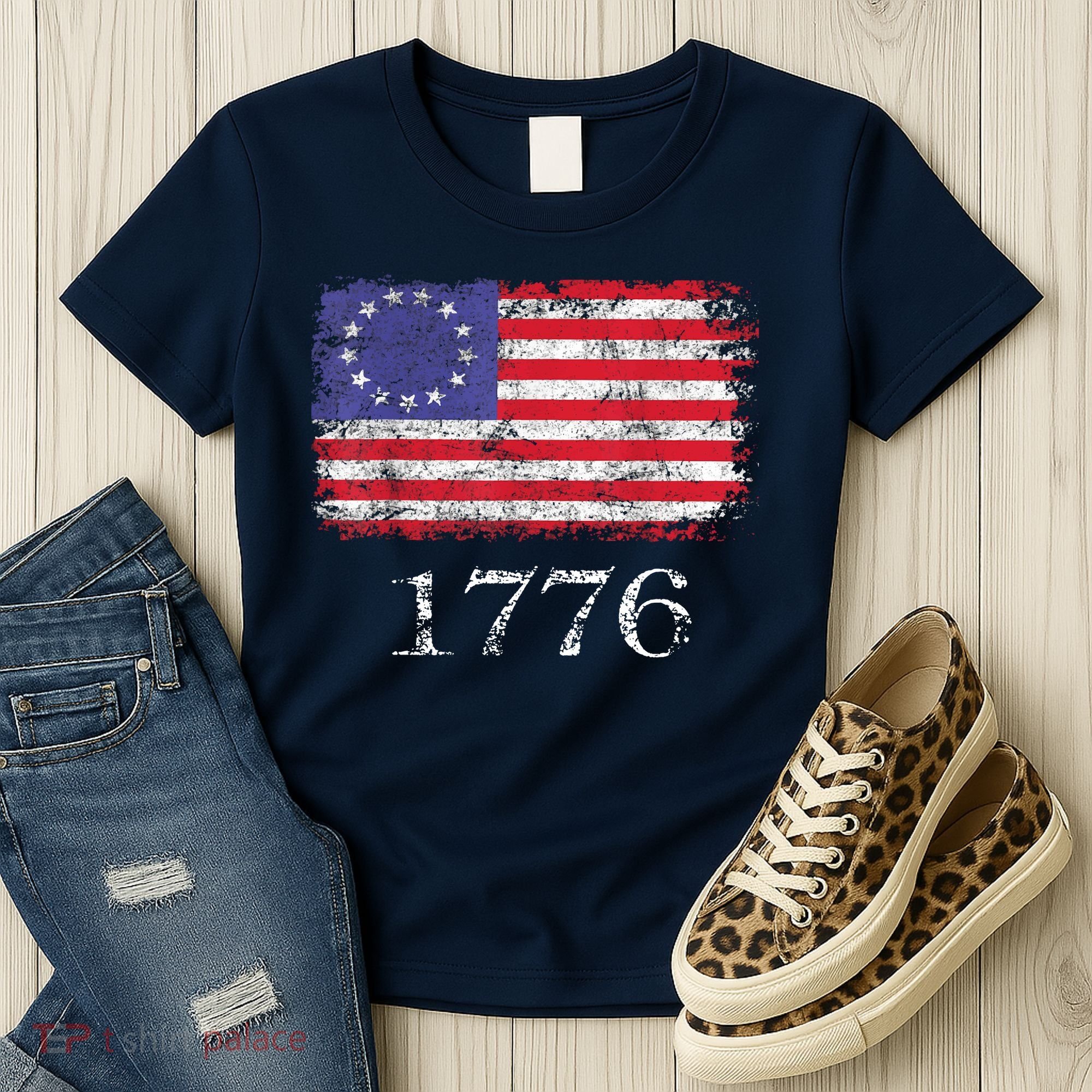 4th Of July American Flag Betsy Ross 1776 Women's T-Shirt