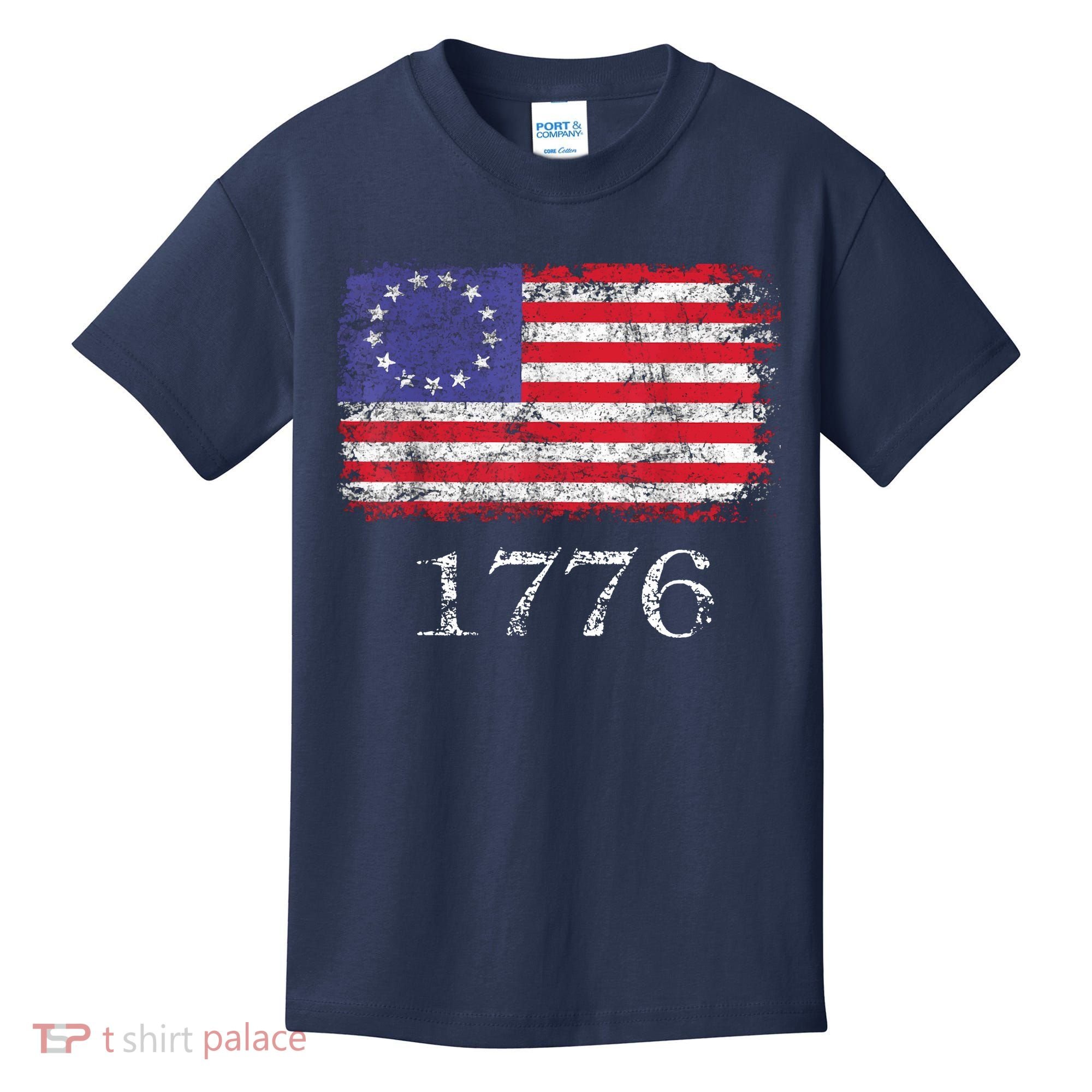 4th Of July American Flag Betsy Ross 1776 Kids T-Shirt