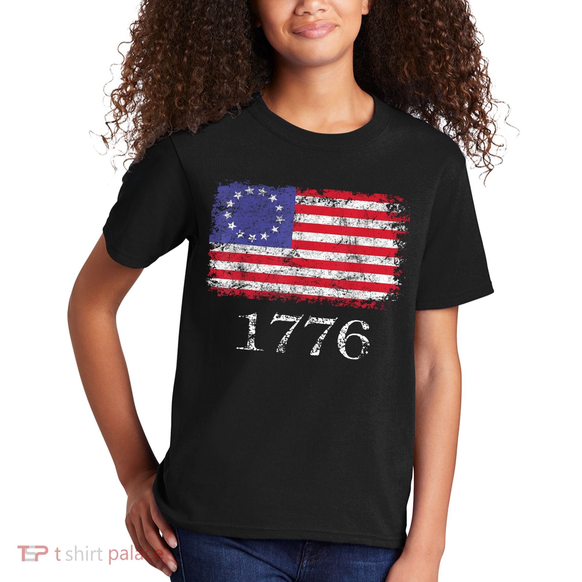 4th Of July American Flag Betsy Ross 1776 Kids T-Shirt