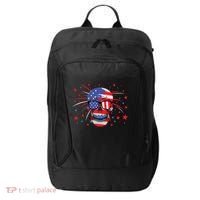 4th Of July Skull American Flag Gift City Backpack thumb 0