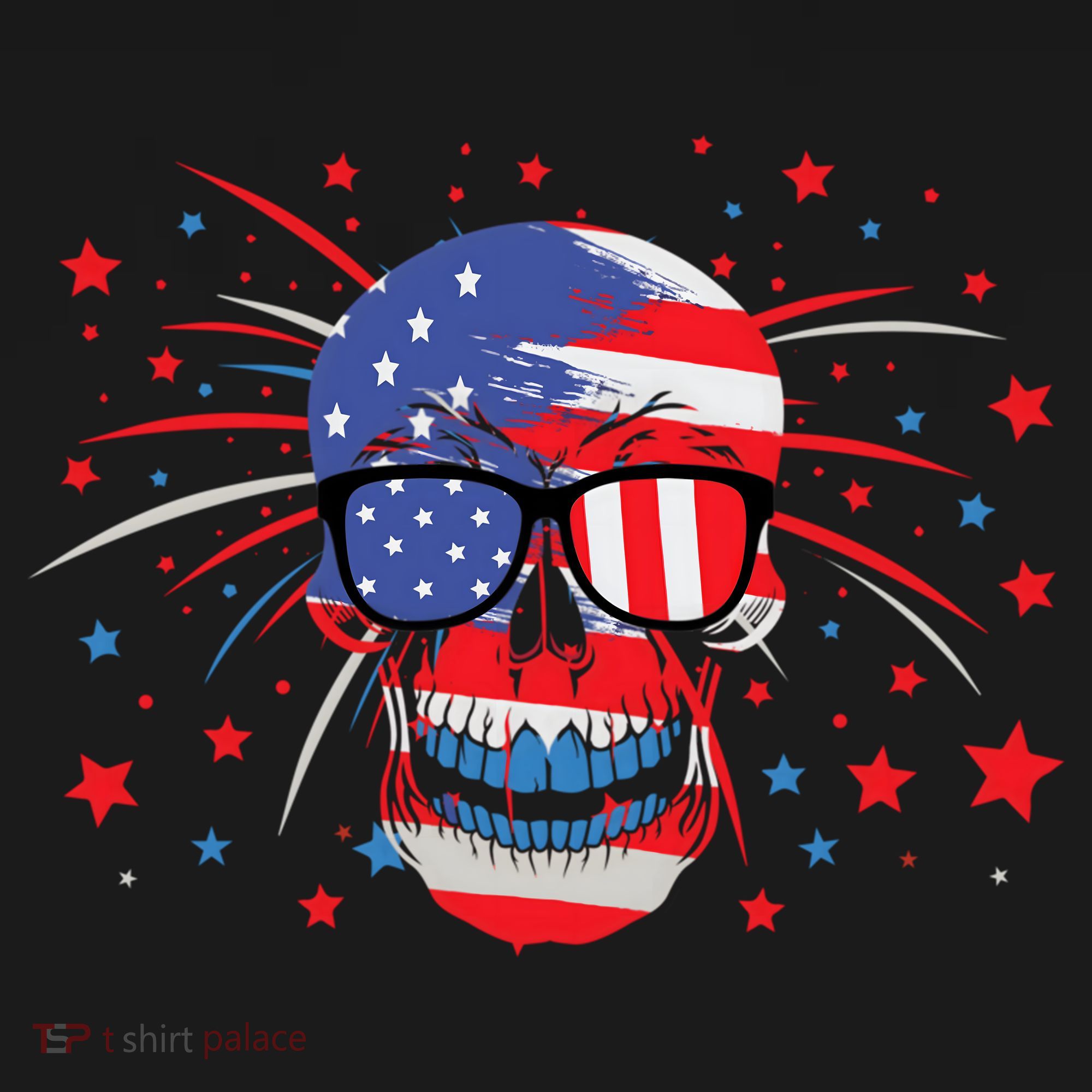 4th Of July Skull American Flag Gift Bucket Hat