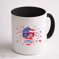 4th Of July Skull American Flag Gift Coffee Mug thumb 1