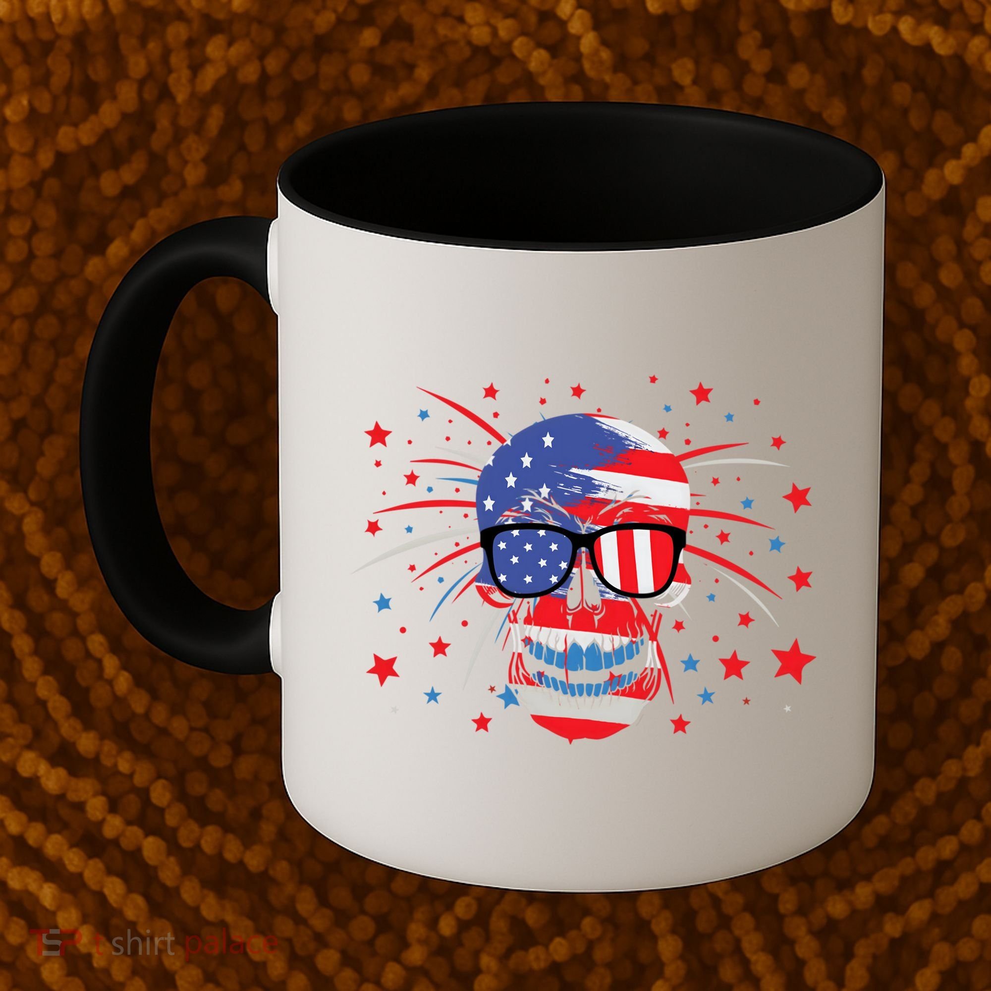 4th Of July Skull American Flag Gift Coffee Mug