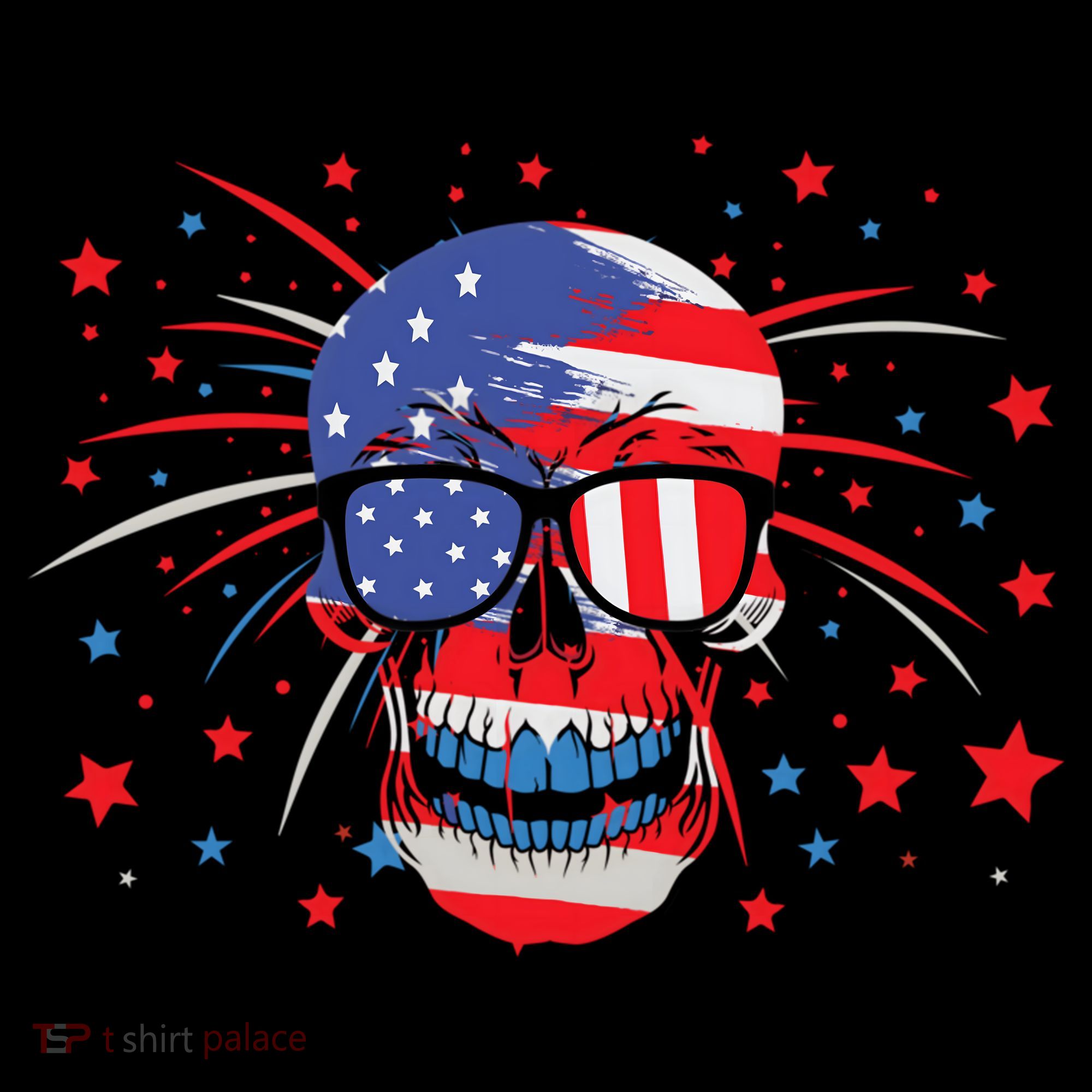 4th Of July Skull American Flag Gift Coffee Mug