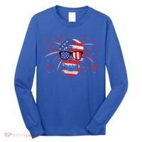4th Of July Skull American Flag Gift Long Sleeve Shirt thumb 0