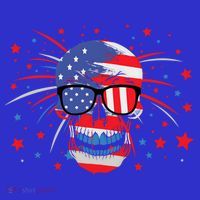 4th Of July Skull American Flag Gift Sweatshirt thumb 3