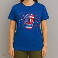 4th Of July Skull American Flag Gift T-Shirt thumb 4