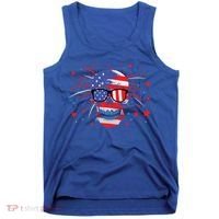 4th Of July Skull American Flag Gift Tank Top thumb 0