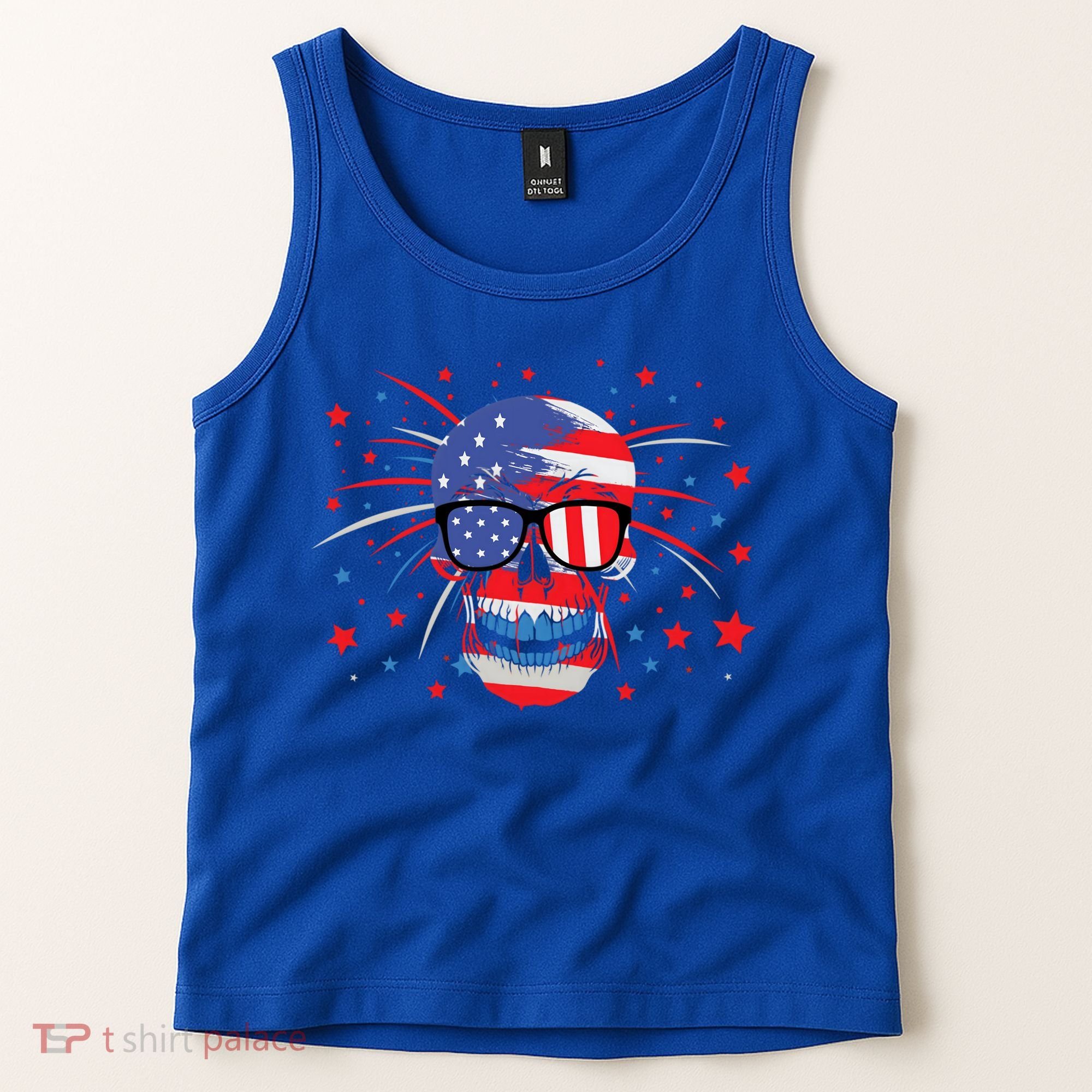 4th Of July Skull American Flag Gift Tank Top