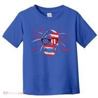 4th Of July Skull American Flag Gift Toddler T-Shirt thumb 0
