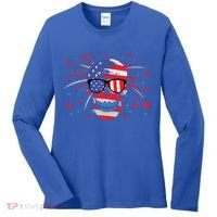 4th Of July Skull American Flag Gift Women's Long Sleeve Shirt thumb 0