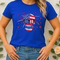 4th Of July Skull American Flag Gift Women's T-Shirt thumb 2