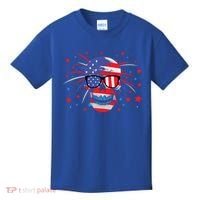 4th Of July Skull American Flag Gift Kids T-Shirt thumb 0