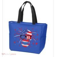4th Of July Skull American Flag Gift Tote Bag thumb 3