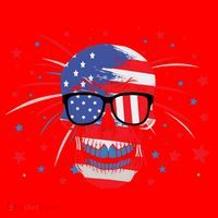 4th Of July Skull American Flag Gift Santa Hat thumb 1
