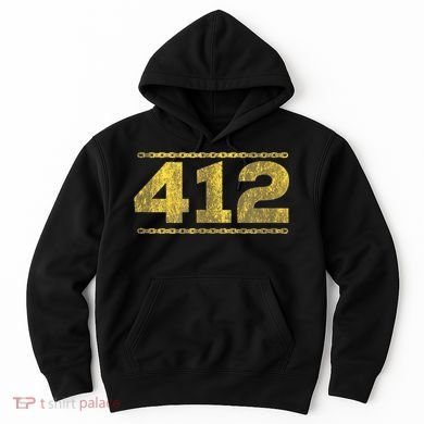 412 Pittsburgh Distressed Chain Yinzer City Retro Hoodie