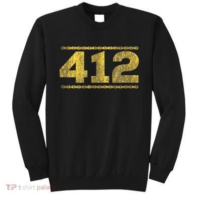 412 Pittsburgh Distressed Chain Yinzer City Retro Sweatshirt