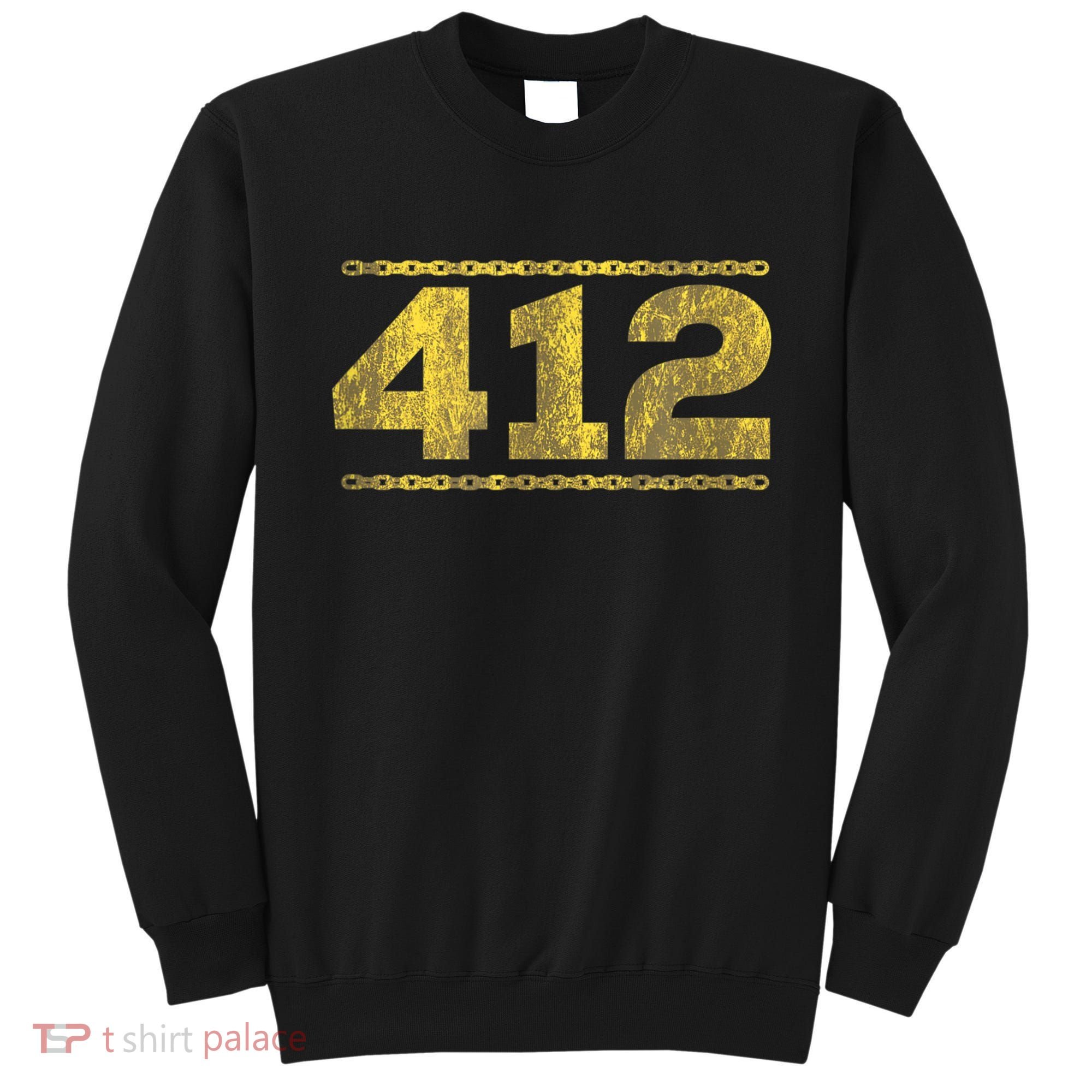 412 Pittsburgh Distressed Chain Yinzer City Retro Sweatshirt