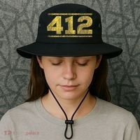 412 Pittsburgh Distressed Chain Yinzer City Retro Bucket Hat thumb 3