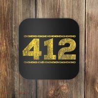 412 Pittsburgh Distressed Chain Yinzer City Retro Coaster thumb 0