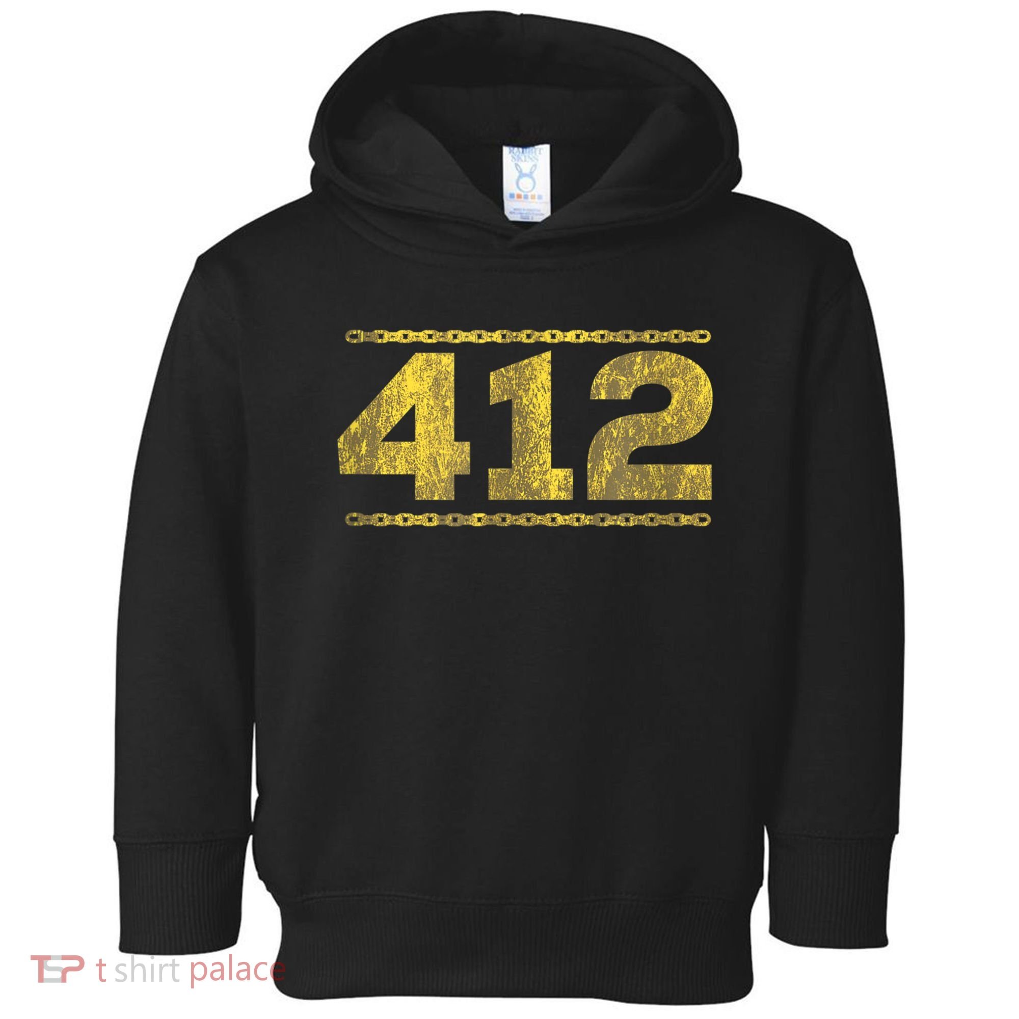 412 Pittsburgh Distressed Chain Yinzer City Retro Toddler Hoodie
