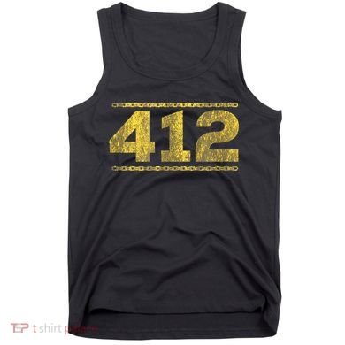412 Pittsburgh Distressed Chain Yinzer City Retro Tank Top