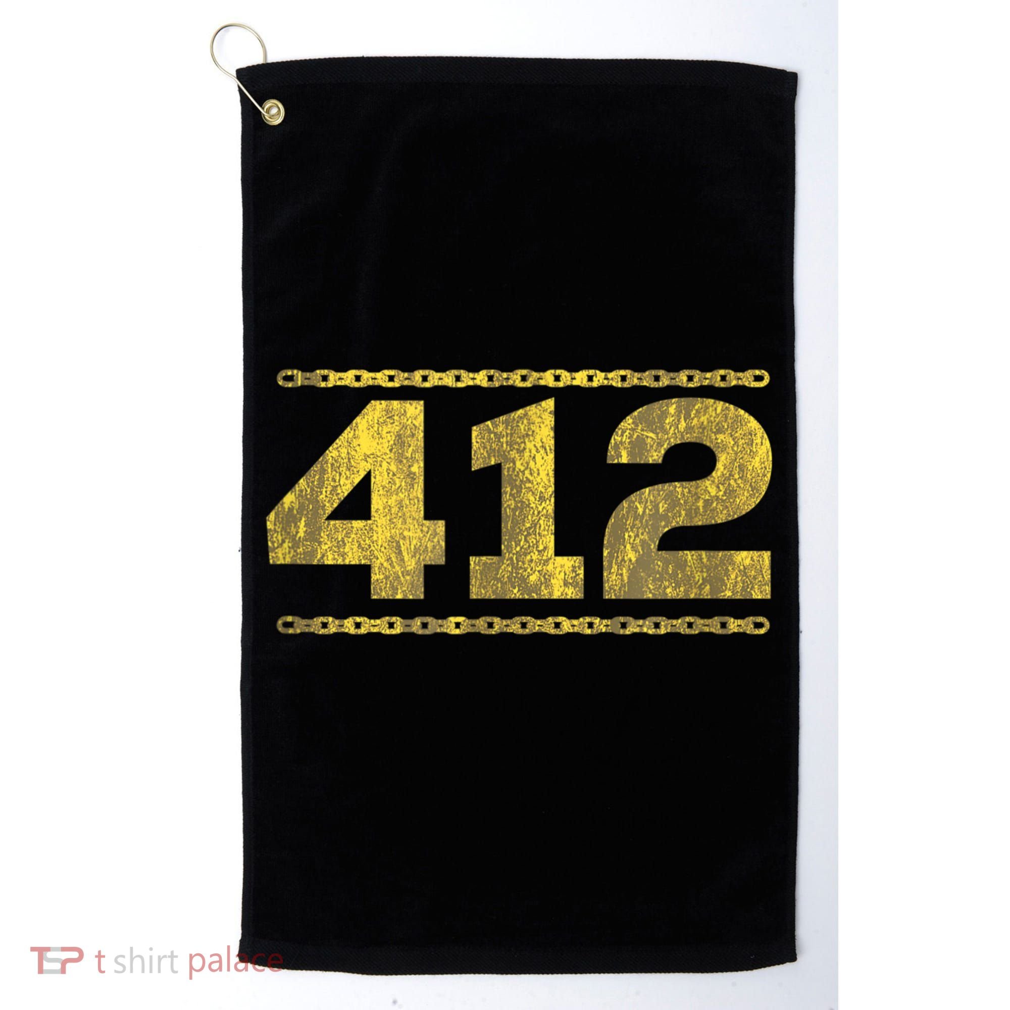 412 Pittsburgh Distressed Chain Yinzer City Retro Golf Towel