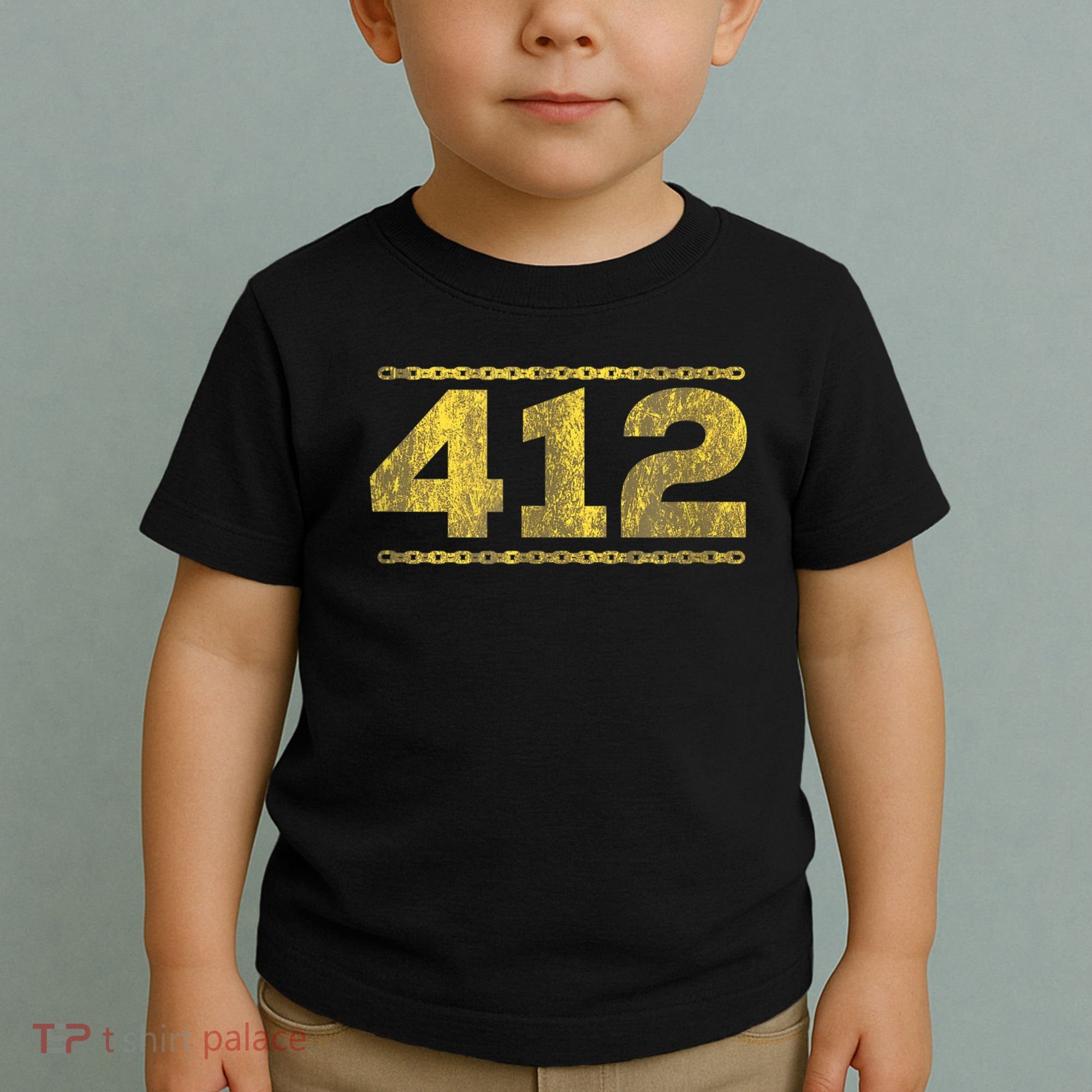 412 Pittsburgh Distressed Chain Yinzer City Retro Toddler T-Shirt