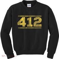 412 Pittsburgh Distressed Chain Yinzer City Retro Kids Sweatshirt thumb 0