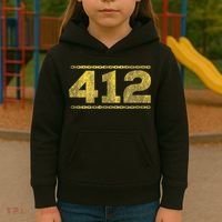 412 Pittsburgh Distressed Chain Yinzer City Retro Kids Hoodie thumb 3