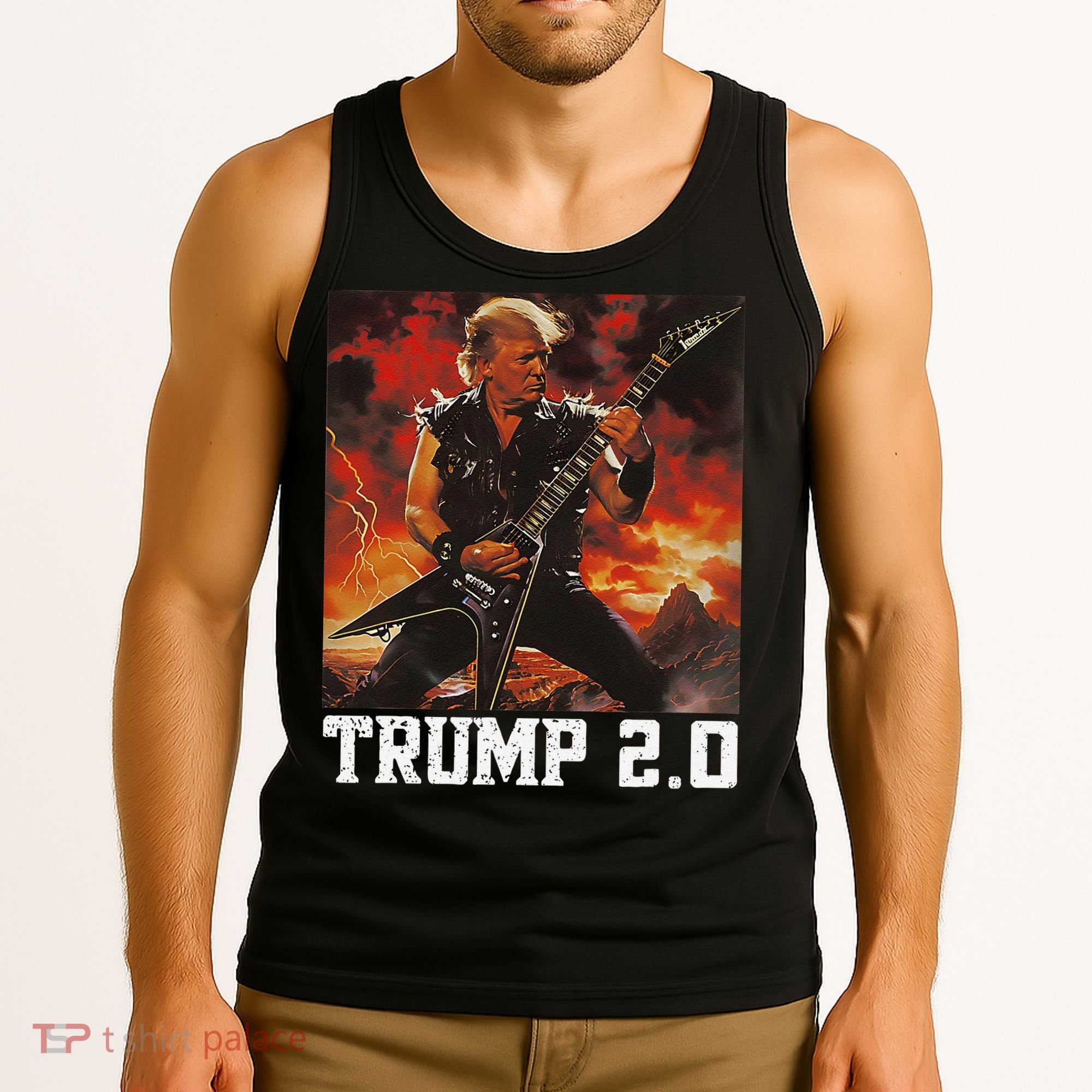 47 President Donald Metal Guitar Trump 2.0 Tank Top
