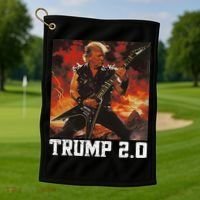 47 President Donald Metal Guitar Trump 2.0 Golf Towel thumb 1