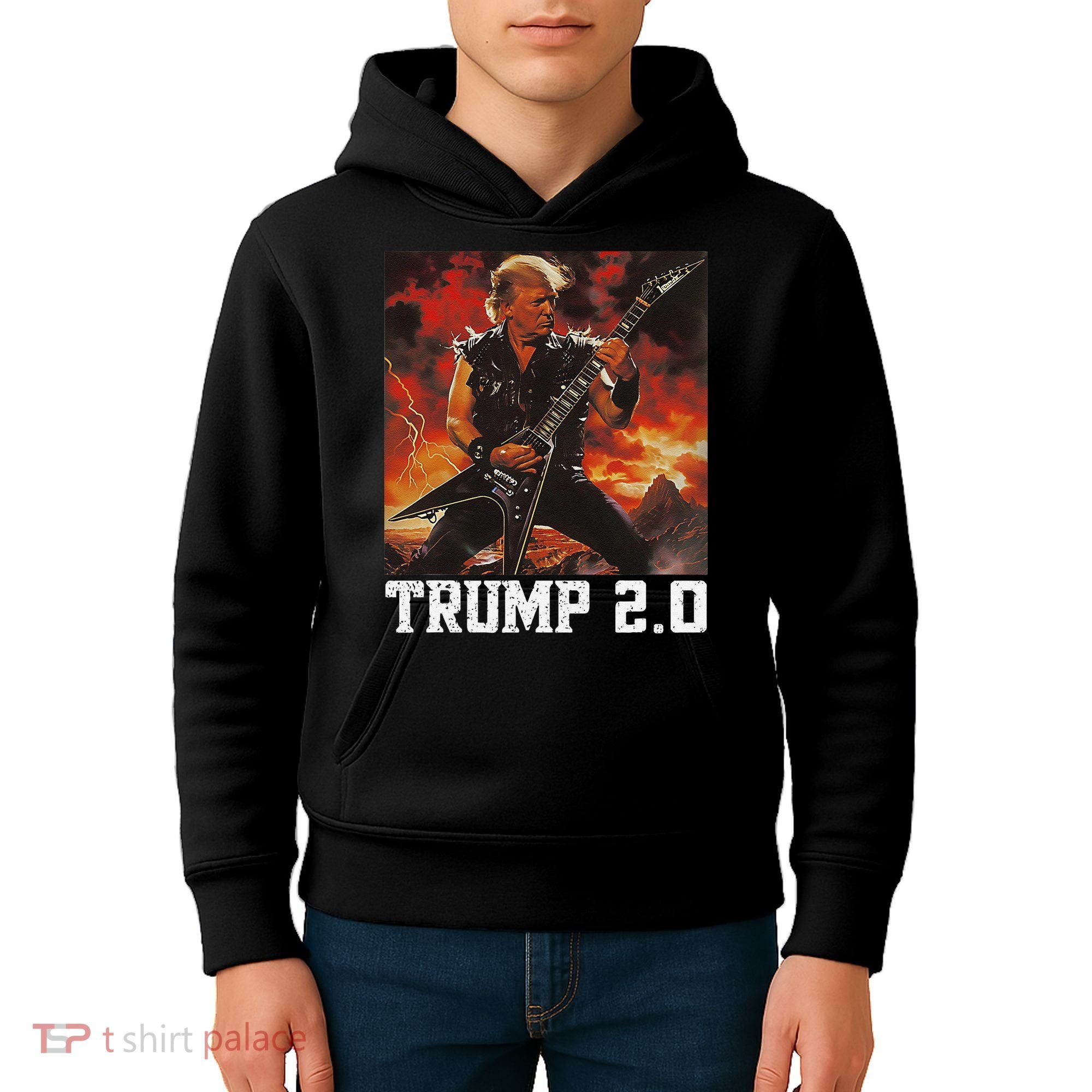 47 President Donald Metal Guitar Trump 2.0 Kids Hoodie