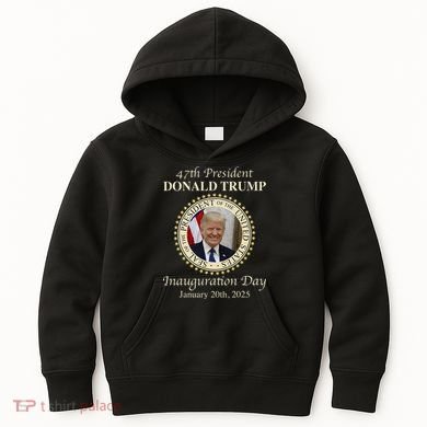 47th President Donald Trump Inauguration 2025 Memorabilia Kids Hoodie