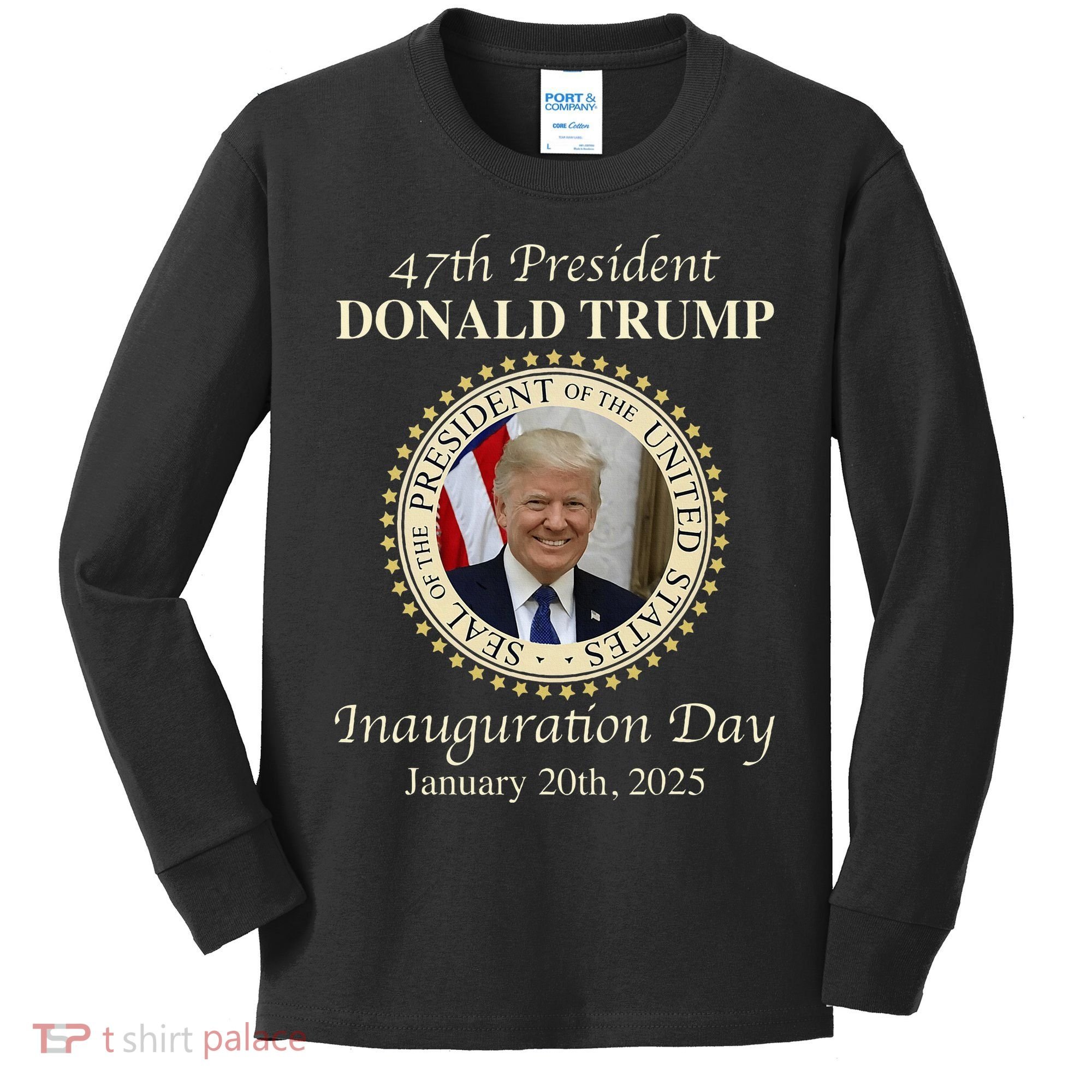 47th President Donald Trump Inauguration 2025 Memorabilia Kids Long Sleeve Shirt