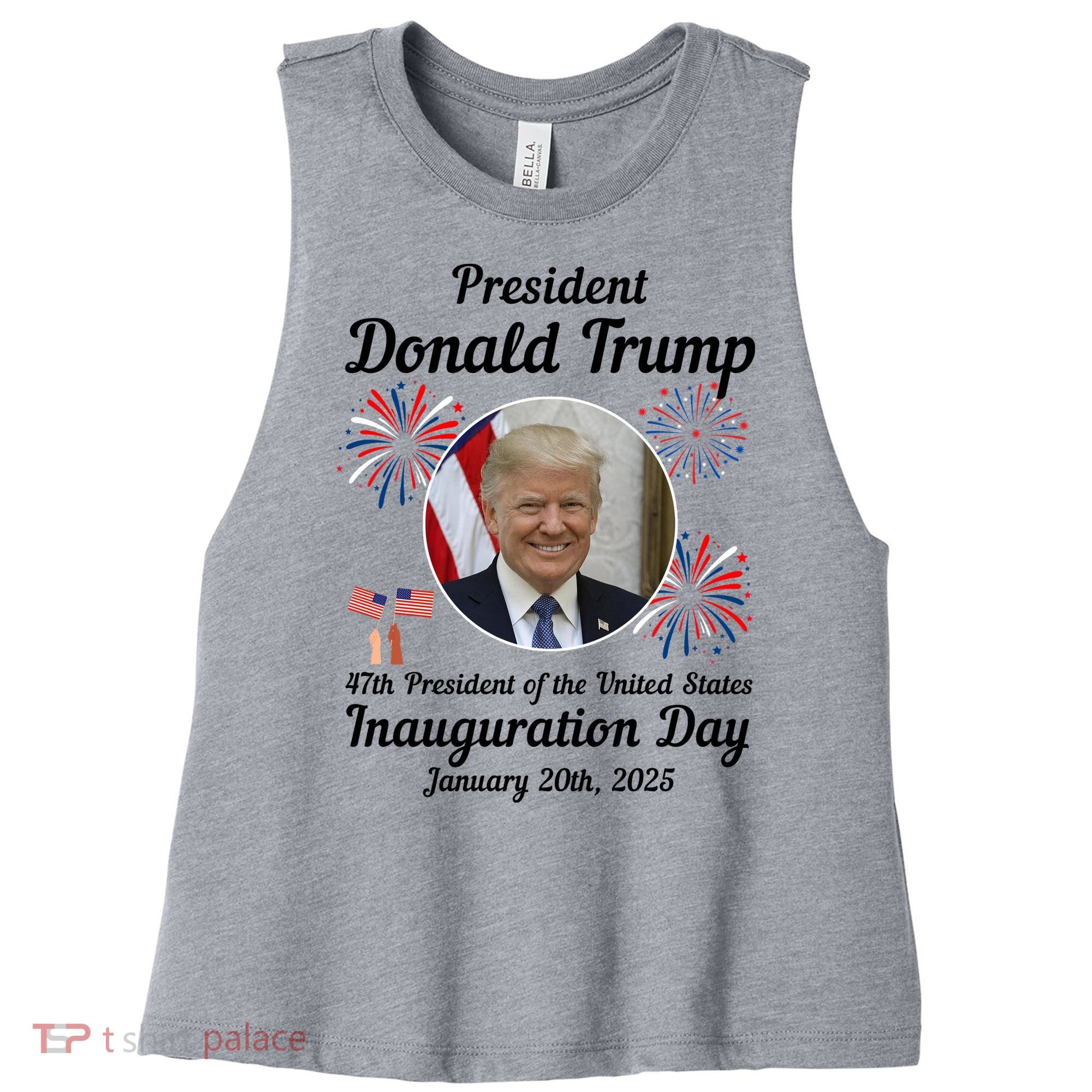 47th President Donald Trump Inauguration Day Women's Racerback Cropped Tank