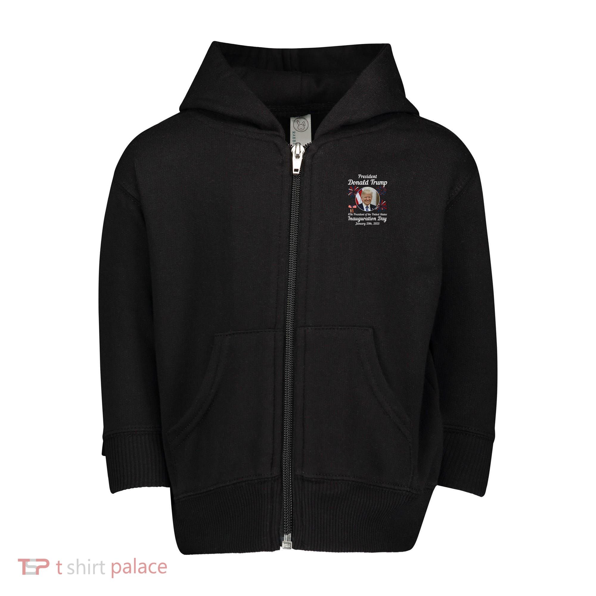 47th President Donald Trump Inauguration Day Toddler Zip Fleece Hoodie