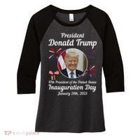 47th President Donald Trump Inauguration Day Women's Tri-Blend 3/4-Sleeve Raglan Shirt thumb 0