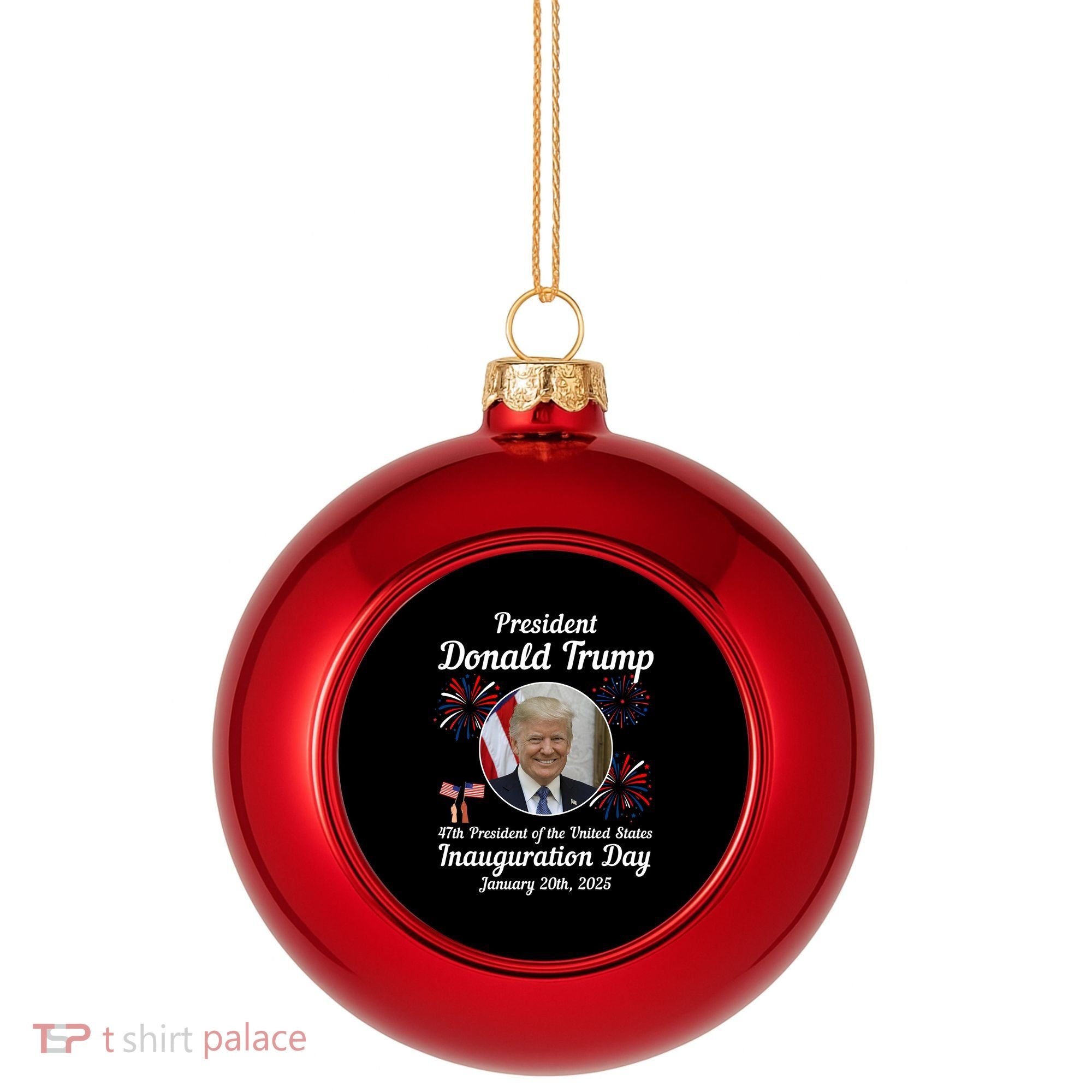 47th President Donald Trump Inauguration Day Plastic Christmas Ball Ornament