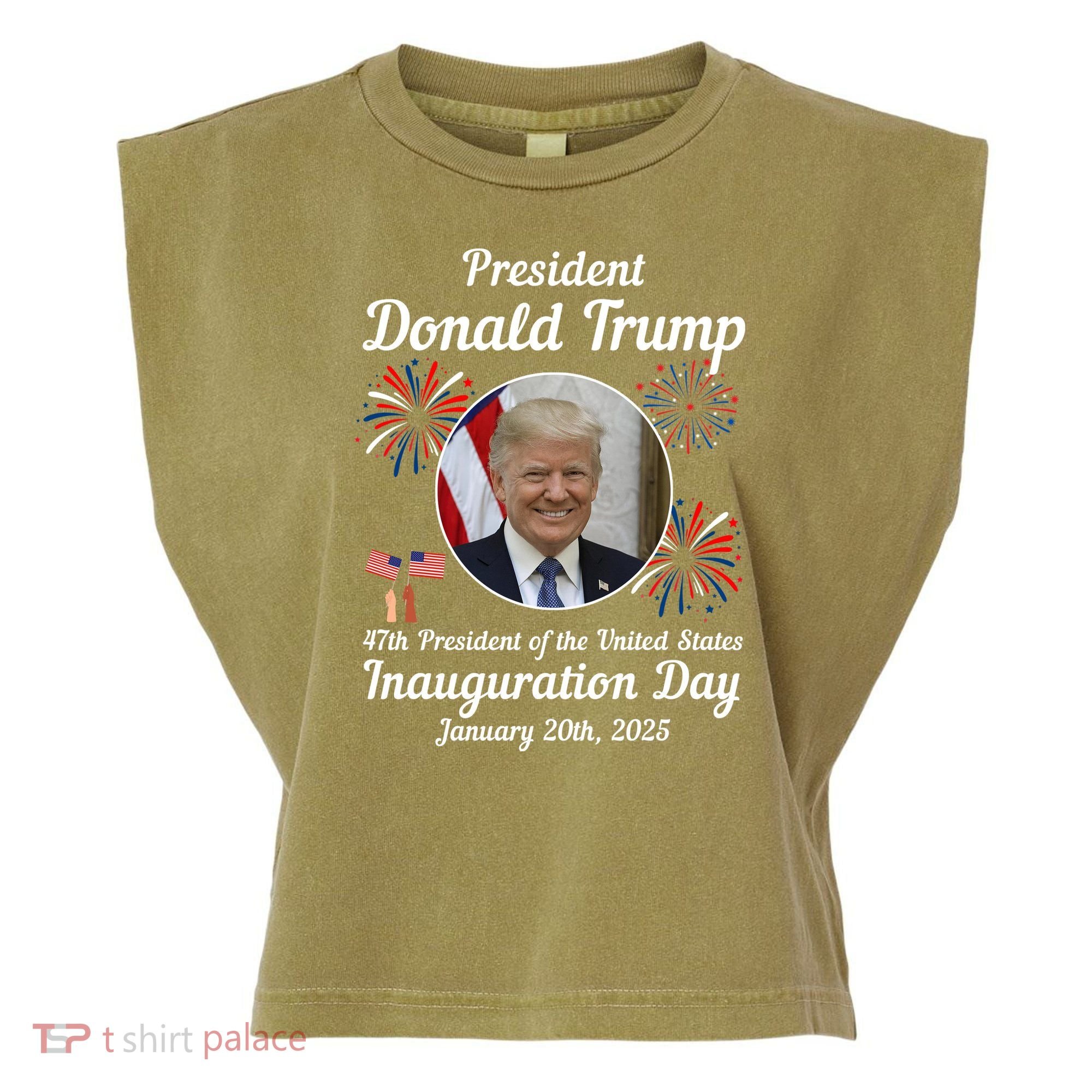 47th President Donald Trump Inauguration Day Garment-Dyed Women's Muscle Tee